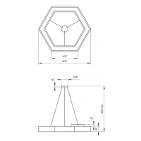 Светильник светодиодный Geometria ЭРА Hexagon SPO-124-B-40K-051 51Вт 4000К 3900Лм IP40 800*800*80 черный подвесной'