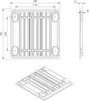 LED светильник SVT-ARM-U-AIR-595x595x34-29W-PR-InBat-IP54-SK'